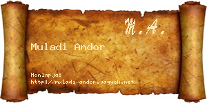 Muladi Andor névjegykártya