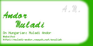 andor muladi business card